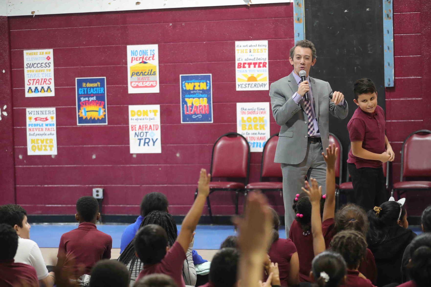 Meteorologist Joe Martucci at South Main School